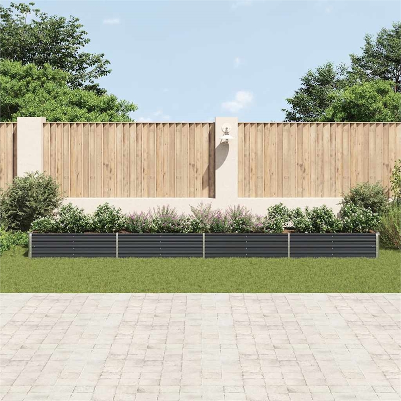 Bowery Hill Galvanized Steel Large Raised Bed Raised Bed in Anthracite