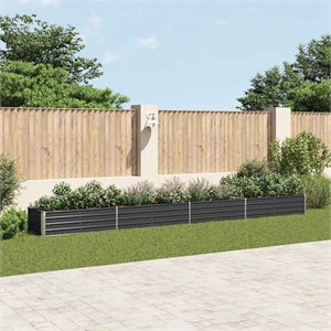 Bowery Hill Galvanized Steel Large Raised Bed Raised Bed in Anthracite