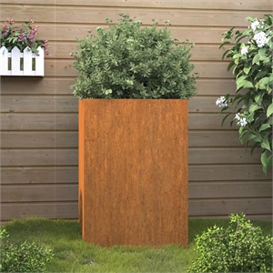 Bowery Hill Rusty Medium Tough Corten Steel Planters in Brown