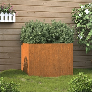 Bowery Hill Rusty Corten steel Medium Decorative Inlays Planter in Brown