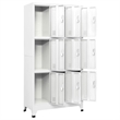 Bowery Hill Contemporary Steel Locker Cabinet in Gray Finish