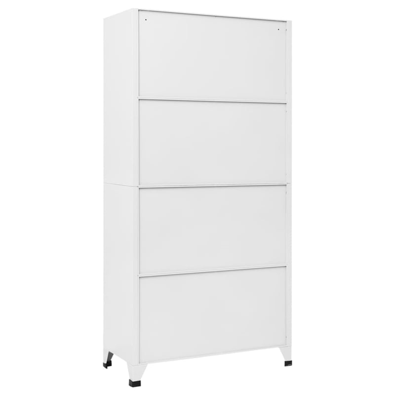 Bowery Hill Contemporary Steel Locker Cabinet in Gray Finish