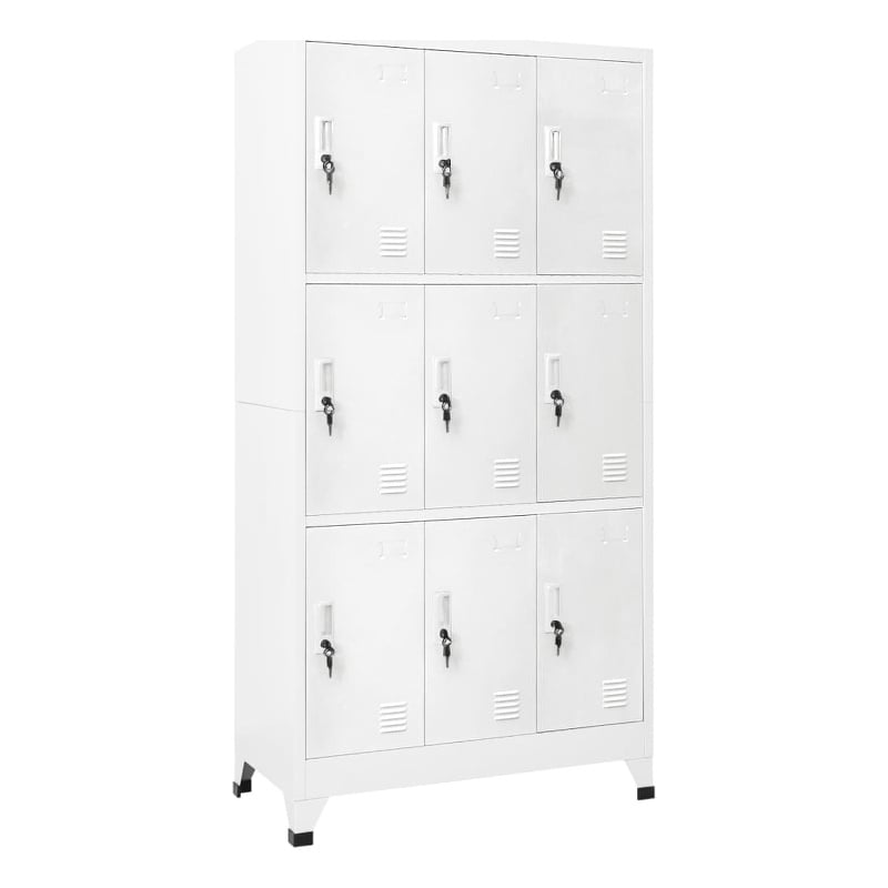 Bowery Hill Contemporary Steel Locker Cabinet in Gray Finish