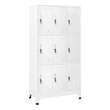 Bowery Hill Contemporary Steel Locker Cabinet in Gray Finish