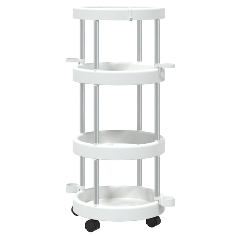 Bowery Hill Contemporary Cleaning Trolley in Silver and White