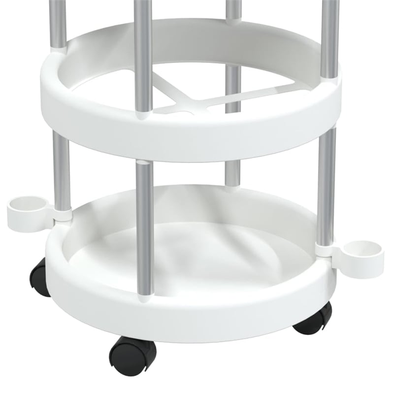 Bowery Hill Contemporary Cleaning Trolley in Silver and White