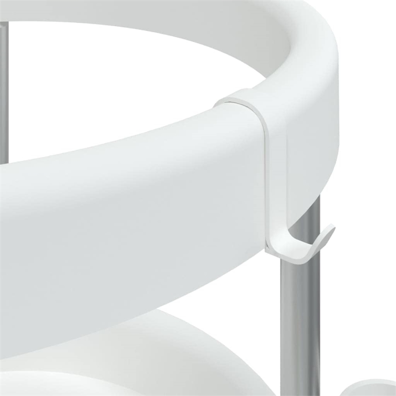 Bowery Hill Contemporary Cleaning Trolley in Silver and White