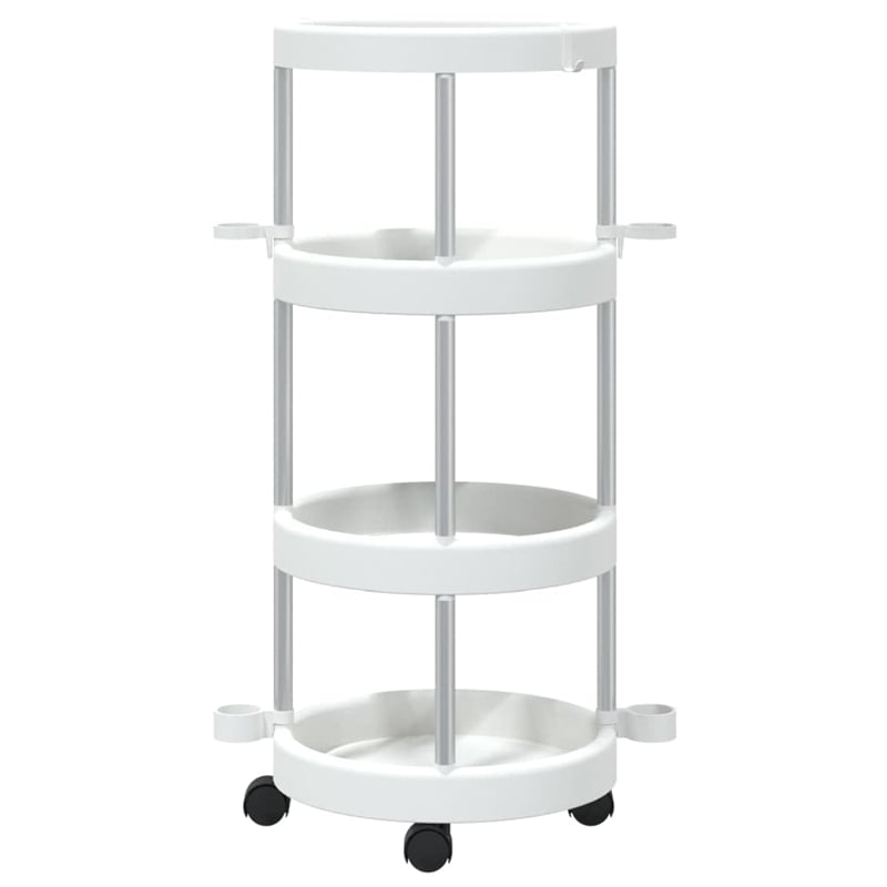 Bowery Hill Contemporary Cleaning Trolley in Silver and White