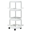 Bowery Hill Contemporary Cleaning Trolley in Silver and White