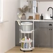 Bowery Hill Contemporary Cleaning Trolley in Silver and White