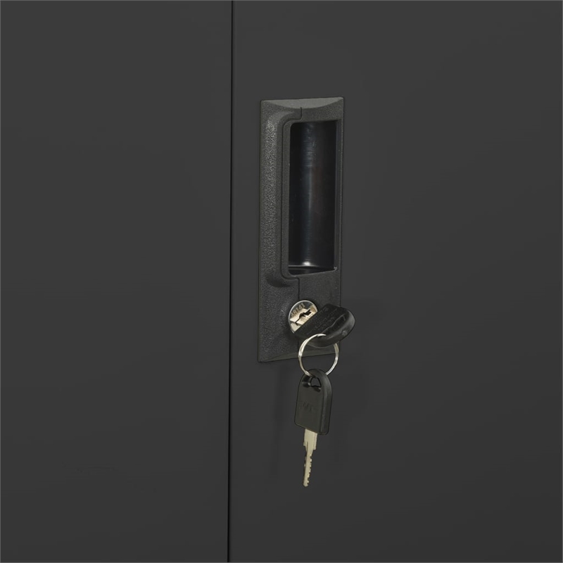 Bowery Hill Contemporary Steel Large Office Cabinet in Anthracite