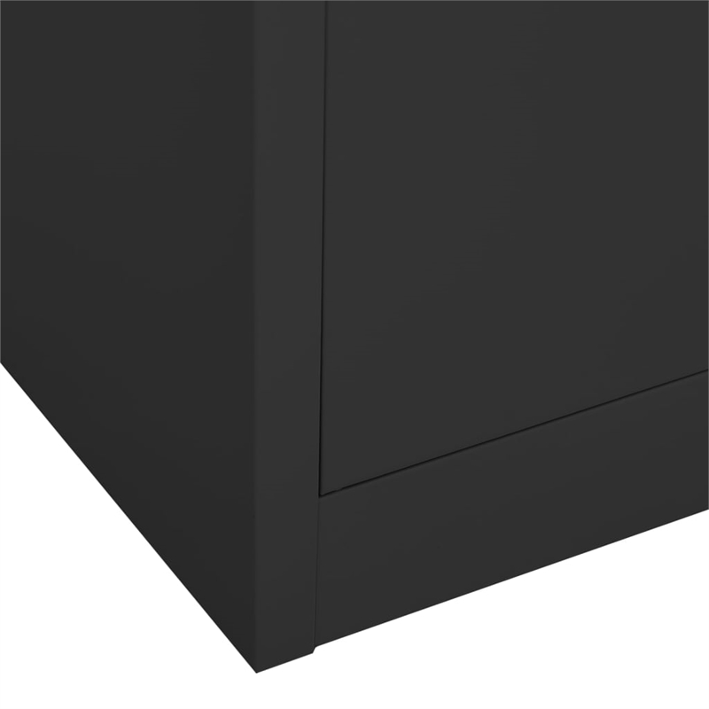 Bowery Hill Contemporary Steel Large Office Cabinet in Anthracite