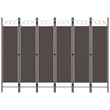 Bowery Hill Contemporary Fabric 6-Panel Room Divider in Anthracite