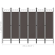 Bowery Hill Contemporary Fabric 6-Panel Room Divider in Anthracite