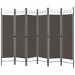 Bowery Hill Contemporary Fabric 6-Panel Room Divider in Anthracite
