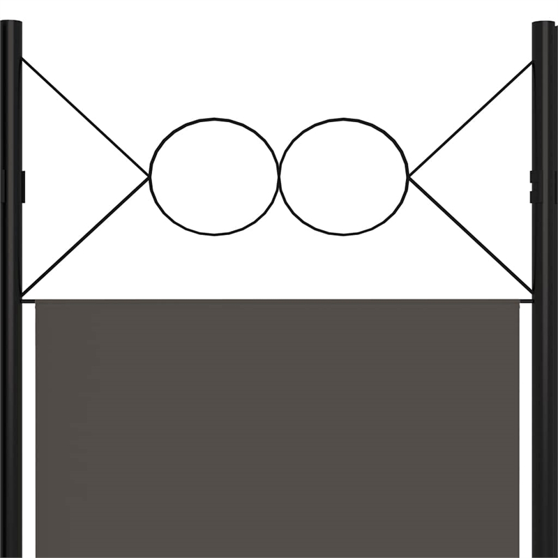 Bowery Hill Contemporary Fabric 6-Panel Room Divider in Anthracite