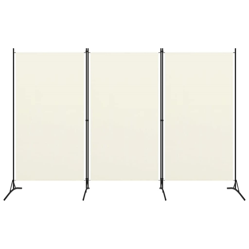 Bowery Hill Contemporary 3-Panel Room Divider in White Fabric