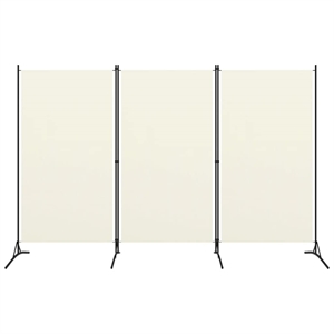 Bowery Hill Contemporary 3-Panel Room Divider in White Fabric