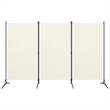 Bowery Hill Contemporary 3-Panel Room Divider in White Fabric