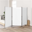 Bowery Hill Contemporary 3-Panel Room Divider in White Fabric