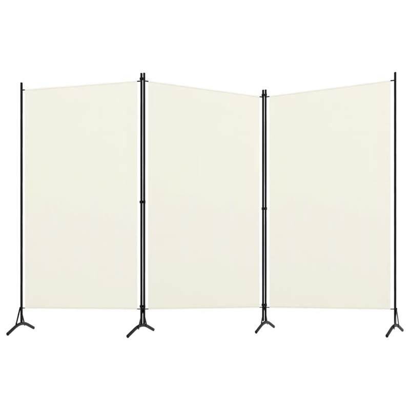 Bowery Hill Contemporary 3-Panel Room Divider in White Fabric