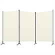 Bowery Hill Contemporary 3-Panel Room Divider in White Fabric