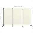Bowery Hill Contemporary 3-Panel Room Divider in White Fabric