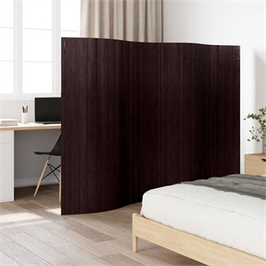 Bowery Hill Contemporary Room Divider Bamboo in Dark Brown Finish
