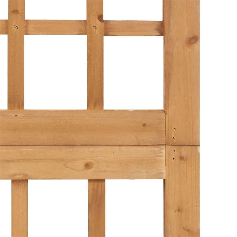 Bowery Hill 6-Panel Room Divider Trellis Solid Fir Wood in Brown