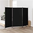 Bowery Hill Contemporary 3-Panel Room Divider in Black Fabric