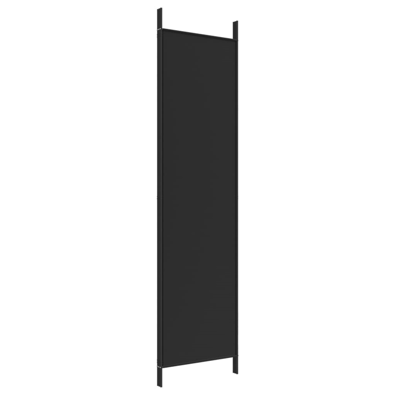 Bowery Hill Contemporary 3-Panel Room Divider in Black Fabric