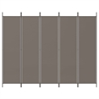 Bowery Hill Contemporary 5-Panel Room Divider in Anthracite Fabric