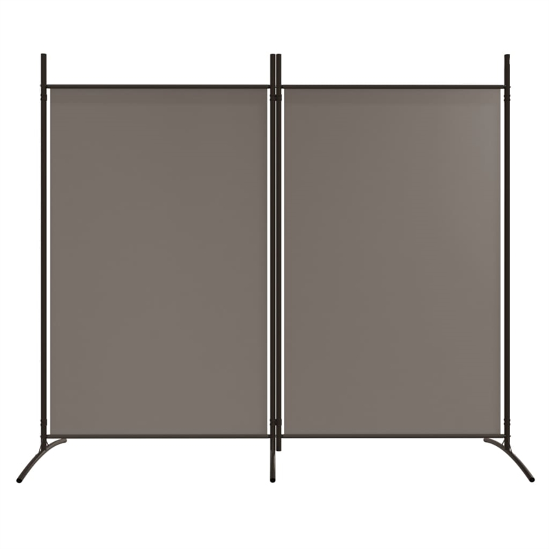 Bowery Hill Contemporary 2-Panel Room Divider in Anthracite Fabric