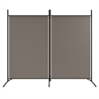 Bowery Hill Contemporary 2-Panel Room Divider in Anthracite Fabric