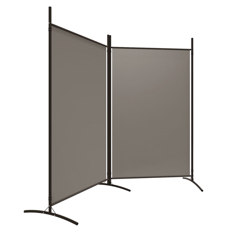 Bowery Hill Contemporary 2-Panel Room Divider in Anthracite Fabric