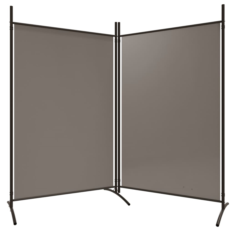 Bowery Hill Contemporary 2-Panel Room Divider in Anthracite Fabric