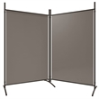 Bowery Hill Contemporary 2-Panel Room Divider in Anthracite Fabric