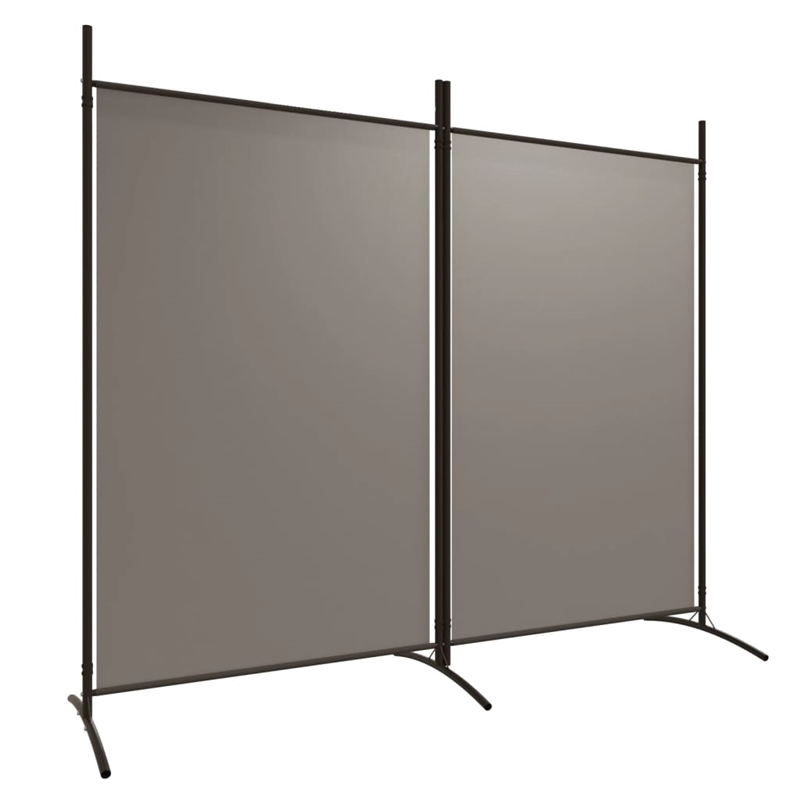 Bowery Hill Contemporary 2-Panel Room Divider in Anthracite Fabric