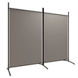 Bowery Hill Contemporary 2-Panel Room Divider in Anthracite Fabric