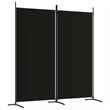 Bowery Hill Contemporary 2-Panel Room Divider in Black Fabric