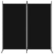 Bowery Hill Contemporary 2-Panel Room Divider in Black Fabric