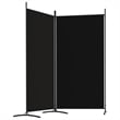 Bowery Hill Contemporary 2-Panel Room Divider in Black Fabric