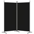 Bowery Hill Contemporary 2-Panel Room Divider in Black Fabric