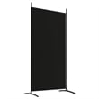 Bowery Hill Contemporary 2-Panel Room Divider in Black Fabric
