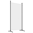 Bowery Hill Contemporary 4-Panel Room Divider in White Fabric