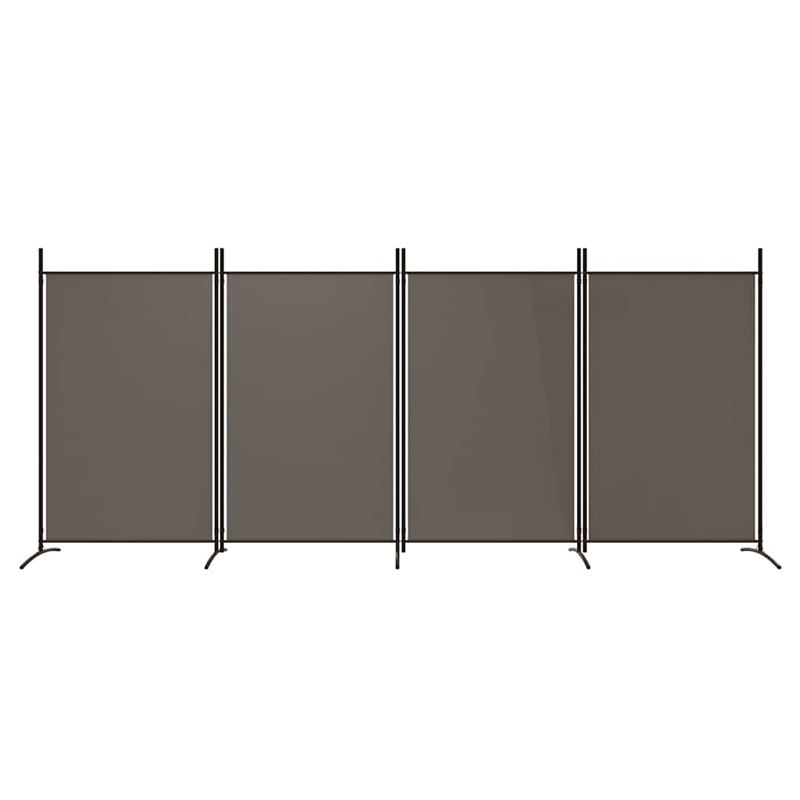 Bowery Hill Contemporary 4-Panel Room Divider in Anthracite Fabric