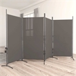 Bowery Hill Contemporary 4-Panel Room Divider in Anthracite Fabric