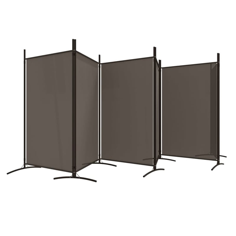 Bowery Hill Contemporary 6-Panel Room Divider in Anthracite Fabric