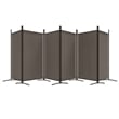 Bowery Hill Contemporary 6-Panel Room Divider in Anthracite Fabric