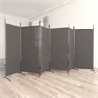 Bowery Hill Contemporary 6-Panel Room Divider in Anthracite Fabric